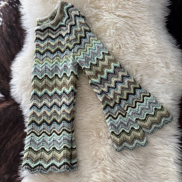 SIGRID OLSEN CHEVRON PATTERN KNIT LONG SLEEVE TOP PETITE SMALL EARTH TONES - Picture 5 of 7